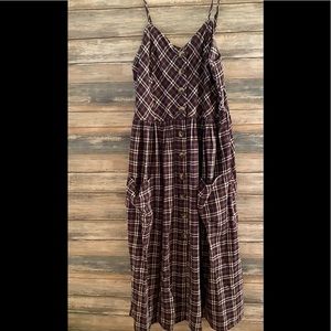 Black Plaid Dress - with pockets!